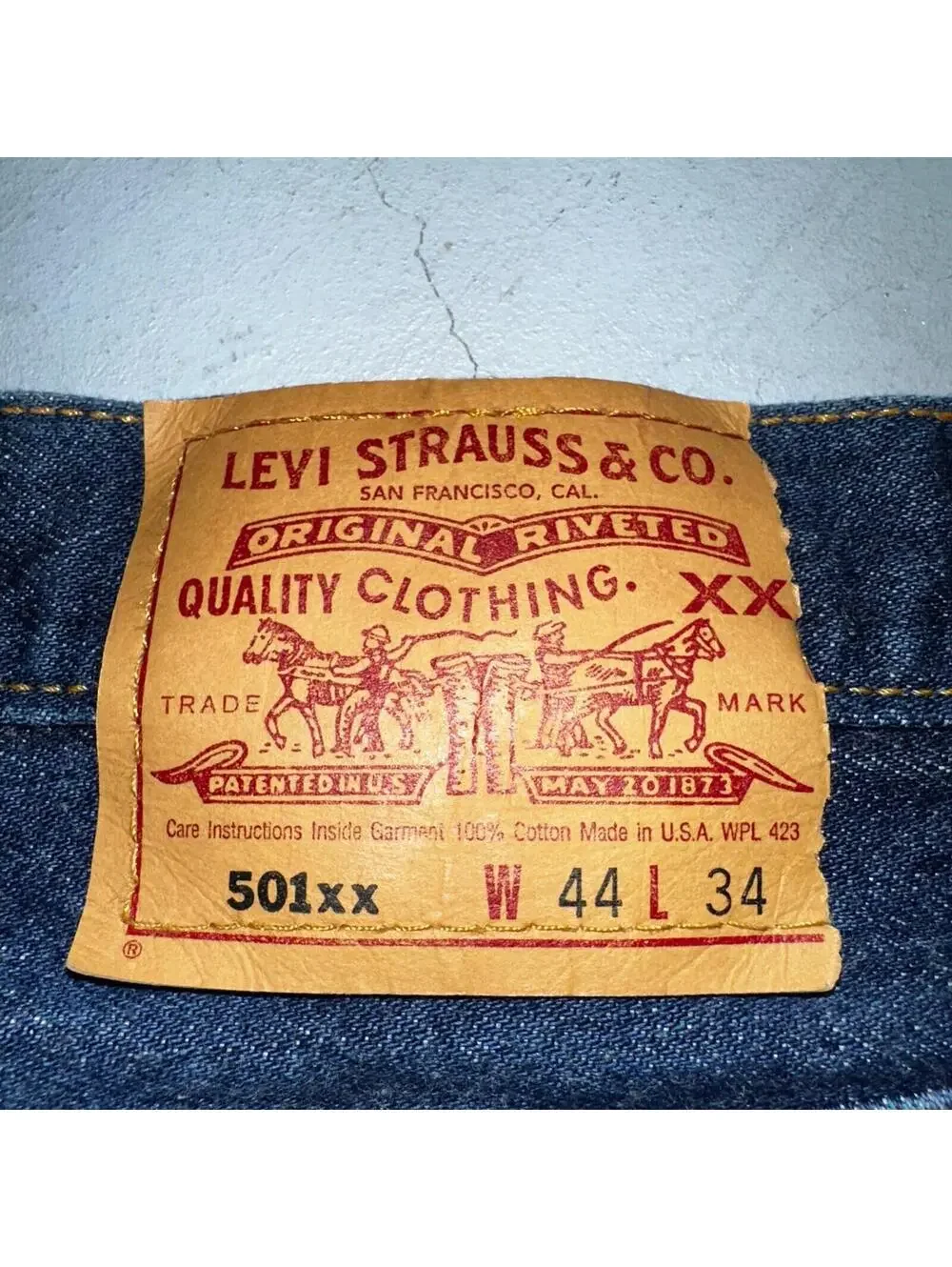 Levis 501 Vintage 90s USA XX Straight Leg Jeans Blue Dark Wash 44x34 Act 41x31